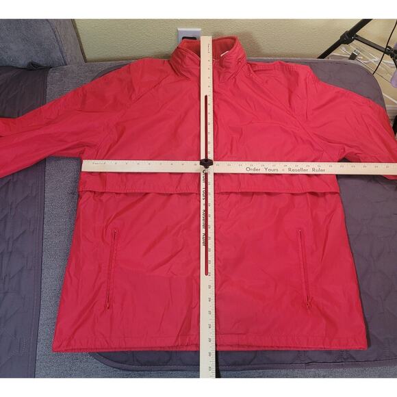 VTG 80s Woolrich Womens Teton Rain Jacket L Red Full Zip Hooded Lightweight EUC - Picture 12 of 12
